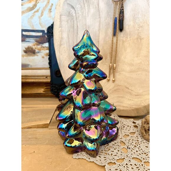 Vintage Mosser Glass Amethyst Carnival Christmas Tree – 8 Inch - Picture 1 of 5